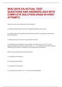 WGU D076 OA ACTUAL TEST QUESTIONS AND ANSWERS 2024 WITH COMPLETE SOLUTION:(PASS IN FIRST ATTEMPT)