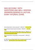 NSG 322 EXAM 1 WITH  QUESTIONS AND WELL VERIFIED  ANSWERS [GRADED A+] ACTUAL  EXAM 100%[REAL EXAM