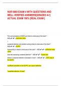 NUR 6660 EXAM 4 WITH QUESTIONS AND  WELL VERIFIED ANSWERS[GRADED A+]  ACTUAL EXAM 100% [REAL EXAM 