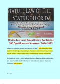 Florida Laws and Rules Review Containing 200 Questions and Answers/ 2024-2025