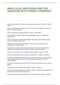 WREB LOCAL ANESTHESIA WRITTEN QUESTIONS WITH CORRECT ANSWERS&excl;&excl;