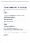 MBLEX Final Exam with correct Answers