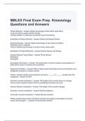 MBLEX Final Exam Prep. Kinesiology Questions and Answers