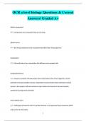 OCR a level biology Questions & Correct  Answers/ Graded A+