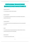 OCR Psychology - Research Methods Questions & Correct Answers/ Graded A+