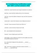 Air Conditioning Certification exam with 100&percnt; correct answers 2024
