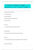 Principles of Biology Chapters 1 & 2 Questions & Correct Answers/ Graded A+