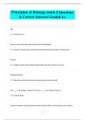 Principles of Biology exam 2 Questions  & Correct Answers/ Graded A+