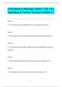 Principles of Biology: Exam 1 (Ch 1-5) Questions & Correct Answers/ Graded 