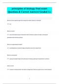 principles of biology final exam Questions & Correct Answers/ Graded A+