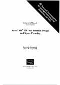Official© Solutions Manual for AutoCAD® 2007 for Interior Design & Space Planning,Kirkpatrick