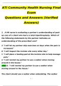 ATI Community Health Exam Verified Questions and Answers