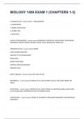 BIOLOGY 1406 EXAM 1 (CHAPTERS 1-3) Collin College - Question  and answers verified to pass