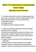 WGU C712 Marketing Fundamentals Exam Study Questions and Answers Latest (Verified Answers by Expert)