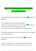 WGU C712 Marketing Fundamentals EXAM Questions and Answers Latest (Verified Answers by Expert)