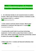 WGU C708 Principles of Finance Practice Questions and Answers Latest (Verified Answers by Expert)