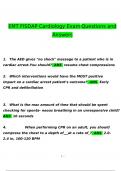 EMT FISDAP Cardiology Exam Questions and Answers Latest (Verified Answers)