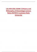 LSU KIN 2501 EXAM 2 (History and  Philosophy of Kinesiology) Lecture  Notes RATED A Louisiana State  University