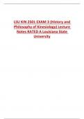 LSU KIN 2501 EXAM 3 (History and  Philosophy of Kinesiology) Lecture  Notes RATED A Louisiana State  University
