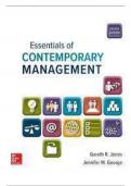 TEST BANK FOR ESSENTIALS OF CONTEMPORARY MANAGEMENT 10TH EDITION BY GARETH JONES AND JENNIFER GEORGE INSTRUCTOR MANUAL