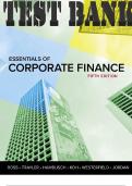 TEST BANK FOR ESSENTIALS OF CORPORATE FINANCE, 5TH EDITION BY STEPHEN ROSS