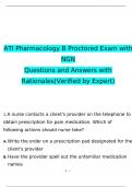 ATI Pharmacology 2019 Bb Exam2024 Expected Questions and Answers (Verified by Expert)