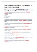Portage Learning BIOD 151 Module1,2, 3 & 4 Exam Questions