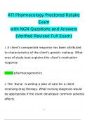 ATI Pharmacology Retake  Exam2024 Expected Questions and Answers (Verified by Expert)
