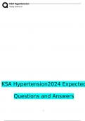 KSA Hypertension Exam 2024 Expected Questions and Answers (Verified by Expert)
