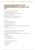 Operations Management - C215  Chapter Quizzes &lpar;4&comma; 5&comma; 7&comma; 9&comma; 10&comma; 11&comma; 12&comma;  13&rpar;
