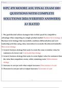 WPC 470 MOORE ASU FINAL EXAM 100+ QUESTIONS WITH COMPLETE SOLUTIONS 2024 (VERIFIED ANSWERS) A+ RATED4.