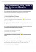 ATI RN Fundamentals Practice Tests Questions and Complete Solutions Bundle Compilation Graded A&plus;