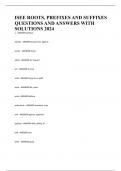 ISEE ROOTS&comma; PREFIXES AND SUFFIXES QUESTIONS AND ANSWERS WITH SOLUTIONS 2024