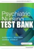 Psychiatric nursing 8th edition keltner Test Bank||Latest 2024||Verified by expert||Answersheet