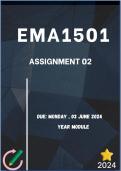 EMA1501 Assignment 2   DETAILED ANSWERS   Semester 1  Due:  03 JUNE 2024 