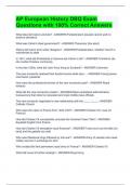 AP European History DBQ Exam Questions with 100&percnt; Correct Answers