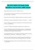 CM 2215 OSHA 510 Study Guide  Questions and Answers 100&percnt; Solved 