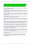 AP European History Exam Questions and Answers 100&percnt; Guaranteed Pass