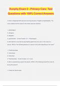 Dunphy Exam 2 - Primary Care: Test Questions with 100% Correct Answers