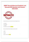 ABRET Normal&sol;Abnormal Paediatric and Neonatal EEG Question And Answers 2023&sol;2024