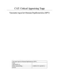 CAT: Critical Appraising Topp Vaccinatie tegen het Humaan Papillomavirus (HPV)