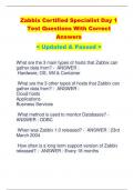 Zabbix Certified Specialist Day 1 Test Questions With Correct  Answers < Updated & Passed >