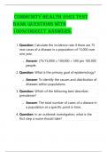 ATI COMMUNITY HEALTH PROCTORED EXAM 2023/2024 Questions with Answers (60 Q&A) (Detail Solutions).