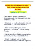 Zabbix Certified Specialist Day 5 Test Questions With Correct  Answers < Updated & Passed >