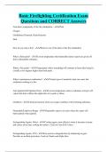 Basic Firefighting  Bundled Exam Questions Package with Correct Answers