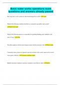 Basic water works operations exam questions and answers already passed