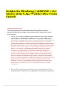 Straighterline Microbiology Lab BIO250L Lab 4 Selective Media & Agar Worksheet (New Version Updated) 