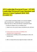 ATI Leadership Proctored Exam / ATI RN Leadership Proctored Exam Questions and Answers Latest Updated 2024/ 2925 (Graded A+)