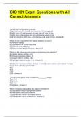 BIO 101 Exam Questions with All Correct Answers (1)