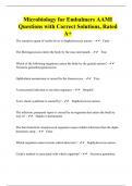 Microbiology for Embalmers AAMI Questions with Correct Solutions, Rated A+